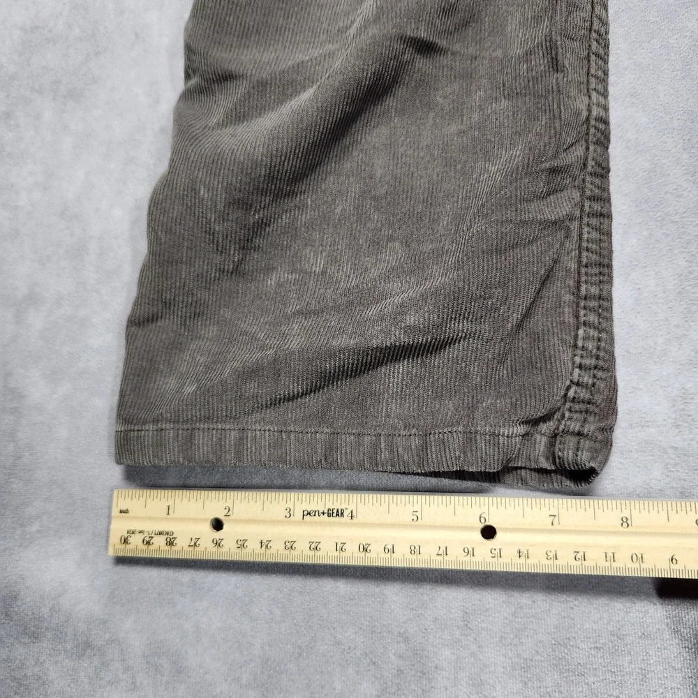 St Johns Bay Mens Gray Brown‎ Corduroy Pants 34x25 Hemmed Straight Leg Cotton